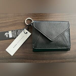 Aimee Kestenberg Leather Trifold Wallet Color Black NWT